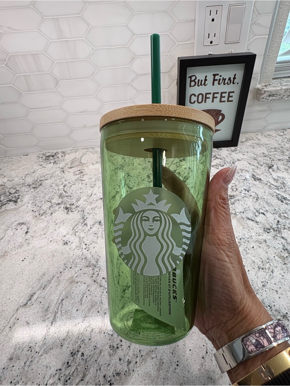 Starbucks Matcha Collection Glass Cold Cup 16 oz. New with tag. Hard to find!